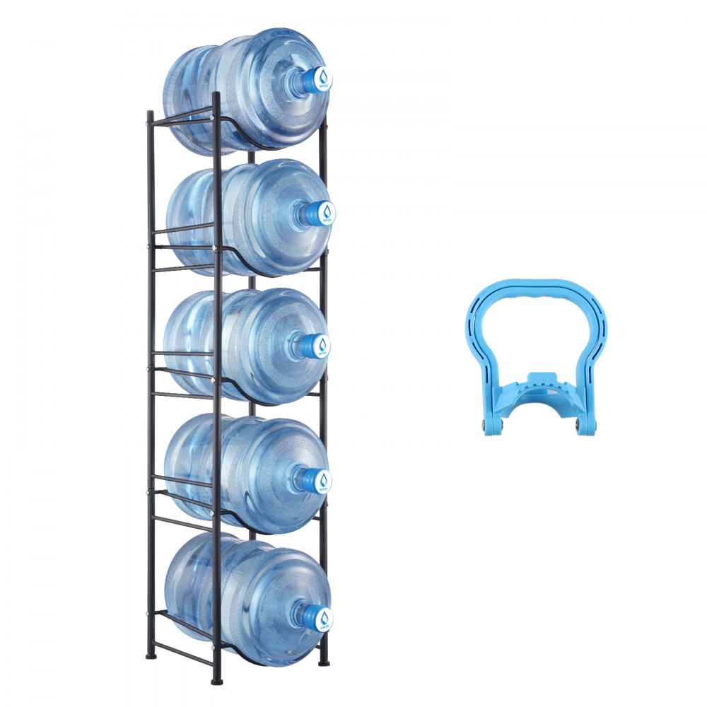 5 Water Bottle Rack-B - 5-Tier Cast Iron Water Jug Holder for 5 Bottles