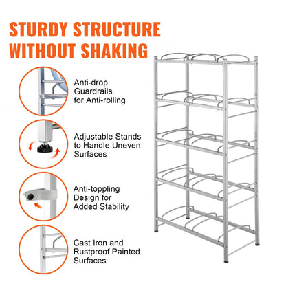 10 Water Bottle Rack-S - Durable 5-Tier Water Jug Holder for 10 Bottles