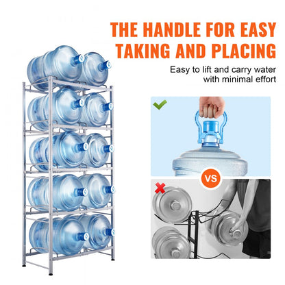 10 Water Bottle Rack-S - Durable 5-Tier Water Jug Holder for 10 Bottles