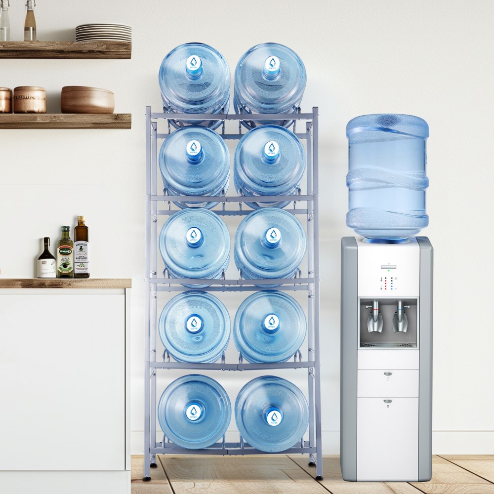 10 Water Bottle Rack-S - Durable 5-Tier Water Jug Holder for 10 Bottles