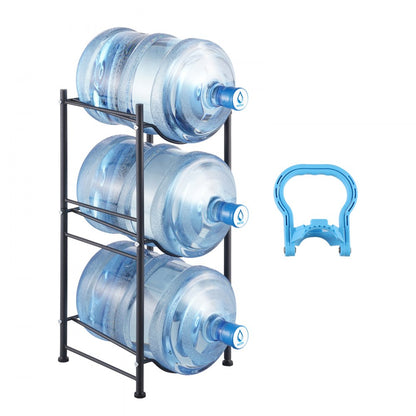 3 Water Bottle Rack-B - 3-Tier Cast Iron Water Jug Holder, 13"x13"x29"