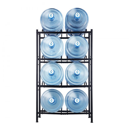 8 Water Bottle Rack-B - Compact 4-Tier Cast Iron Water Jug Holder for 8 Bottles