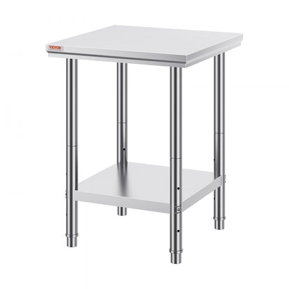 GZT60*60*80 - 24" Stainless Steel Prep Table with Adjustable Shelves and 700 lbs Capacity