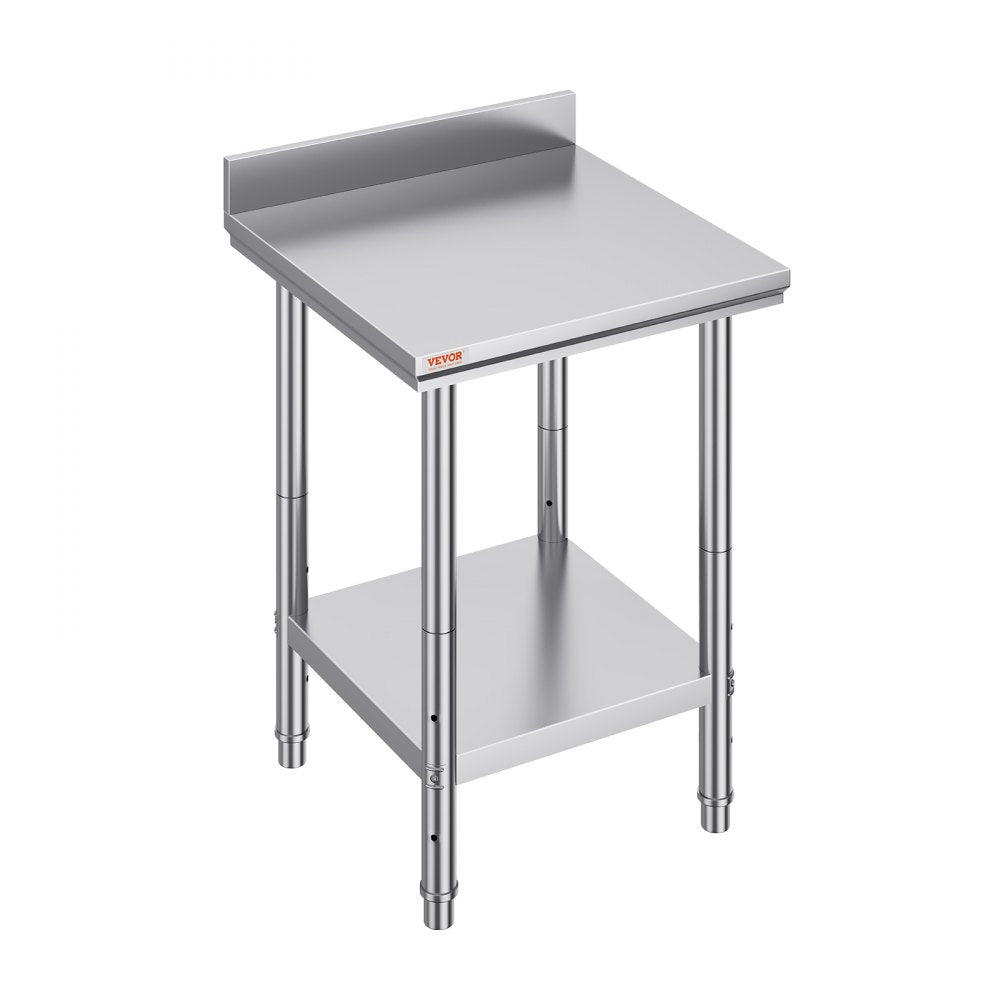 GZT60*60*88 - VEVOR 60"x60" Stainless Steel Prep Table with Adjustable Shelves