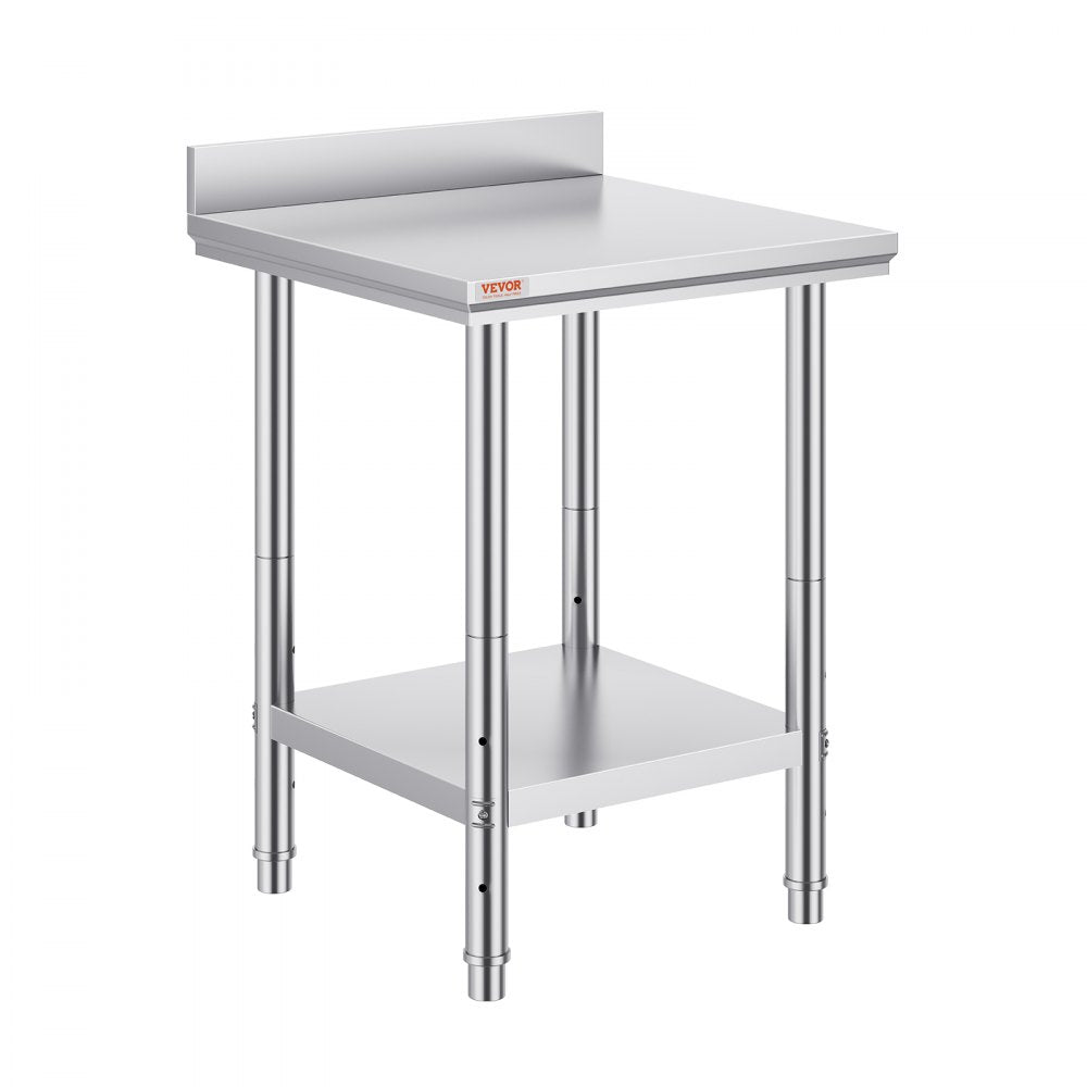 GZT60*60*88 - VEVOR 60"x60" Stainless Steel Prep Table with Adjustable Shelves