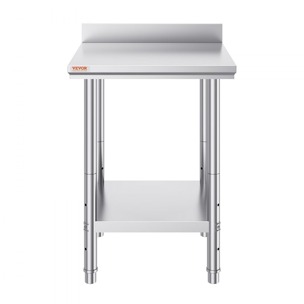 GZT60*60*88 - VEVOR 60"x60" Stainless Steel Prep Table with Adjustable Shelves