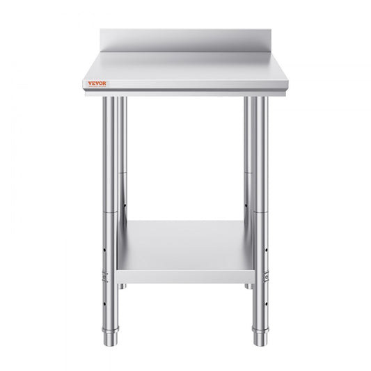 GZT60*60*88 - VEVOR 60"x60" Stainless Steel Prep Table with Adjustable Shelves