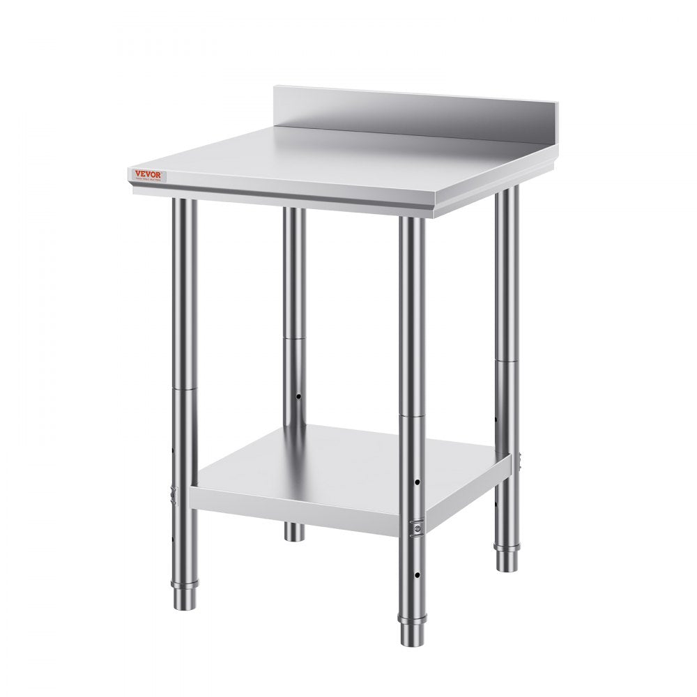 GZT60*60*88 - VEVOR 60"x60" Stainless Steel Prep Table with Adjustable Shelves