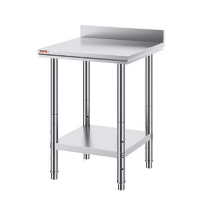 GZT60*60*88 - VEVOR 60"x60" Stainless Steel Prep Table with Adjustable Shelves
