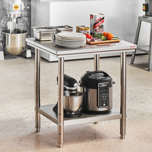 GZT76*60*80 - 24" x 30" Stainless Steel Work Table with Adjustable Shelves