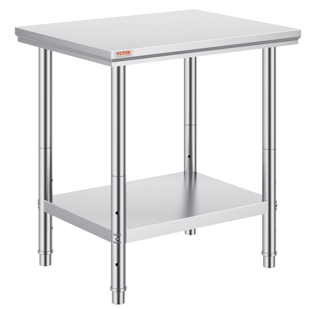 GZT76*60*80 - 24" x 30" Stainless Steel Work Table with Adjustable Shelves