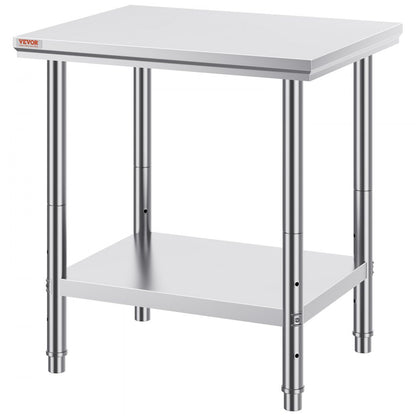 GZT76*60*80 - 24" x 30" Stainless Steel Work Table with Adjustable Shelves