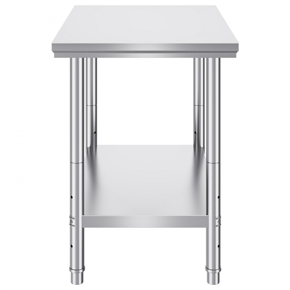 GZT90X60J - 700 lbs Stainless Steel Prep Table with Adjustable Features