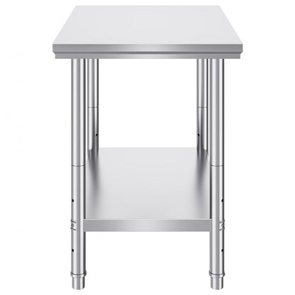 GZT90X60J - 700 lbs Stainless Steel Prep Table with Adjustable Features