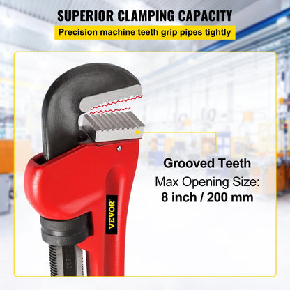 010464814576 - 60" Steel Pipe Wrench with Adjustable Jaw for Heavy-Duty Use