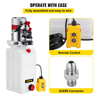 010377084563 - 6-Quart 12V Hydraulic Pump for Dump Trailers & Lifting