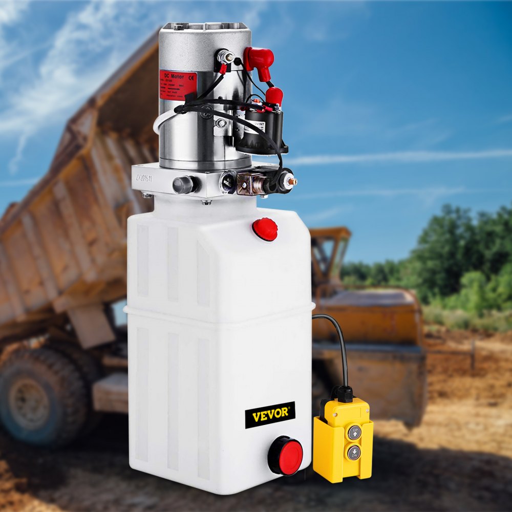 010377084563 - 6-Quart 12V Hydraulic Pump for Dump Trailers & Lifting