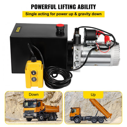 010683655341 - 6 Quart 12V DC Hydraulic Power Unit for Dump Trailers