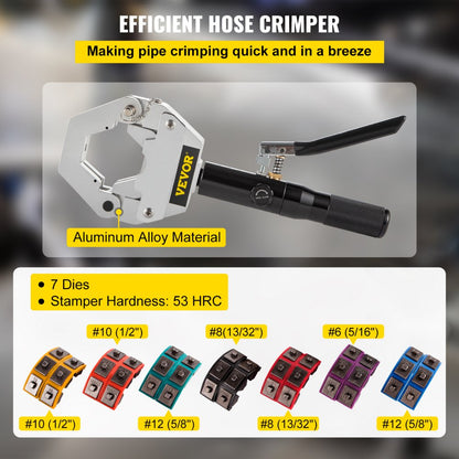 71500 - 8 Ton Portable Hydraulic Hose Crimper for 5/16" to 5/8" Fittings