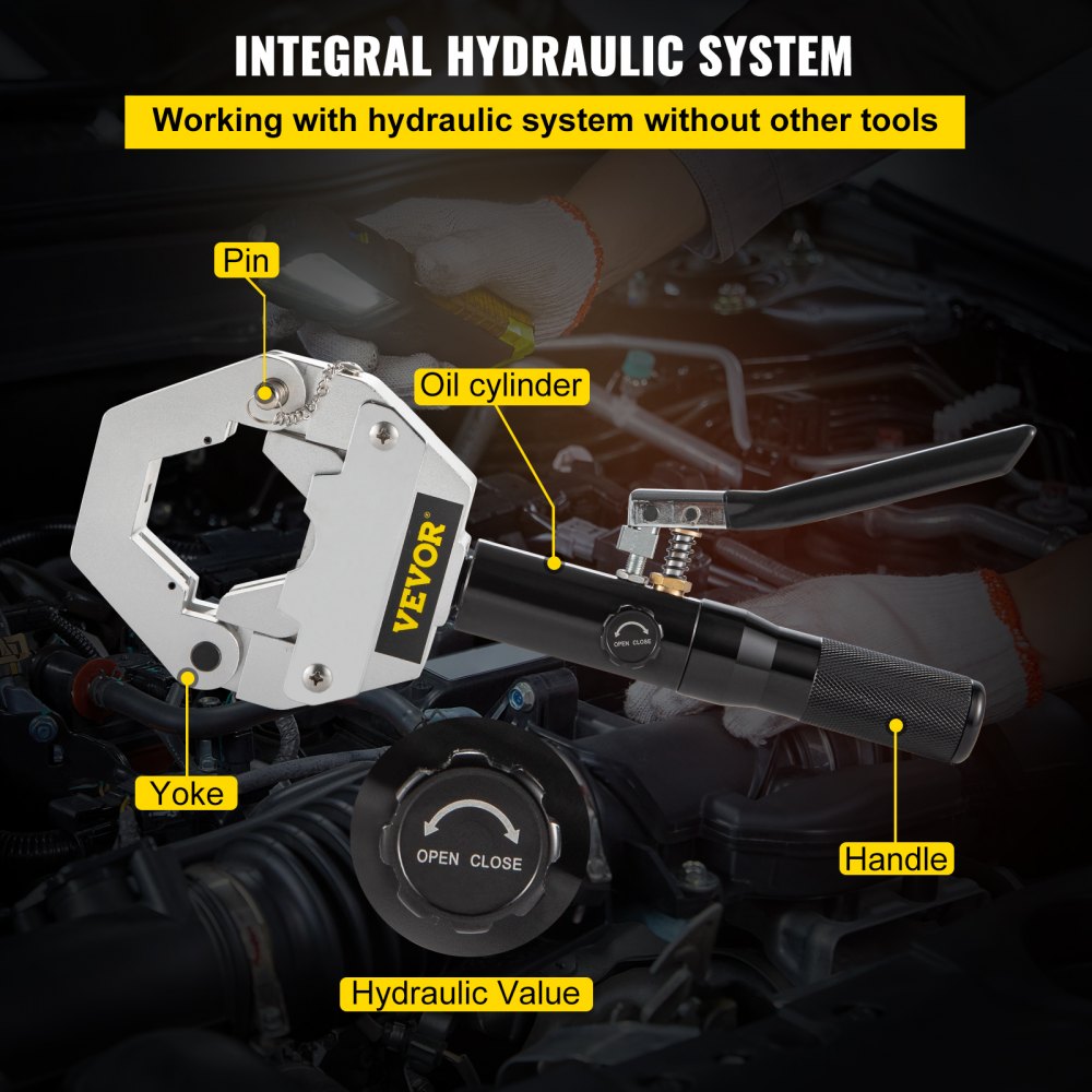 71500 - 8 Ton Portable Hydraulic Hose Crimper for 5/16" to 5/8" Fittings