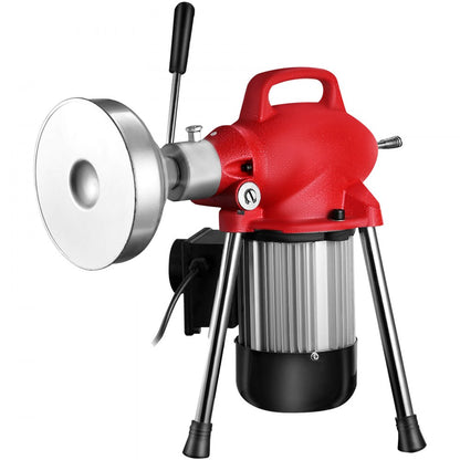 010607578839 - 500W Portable Drain Cleaner with 75' Steel Cable & 6 Cutters