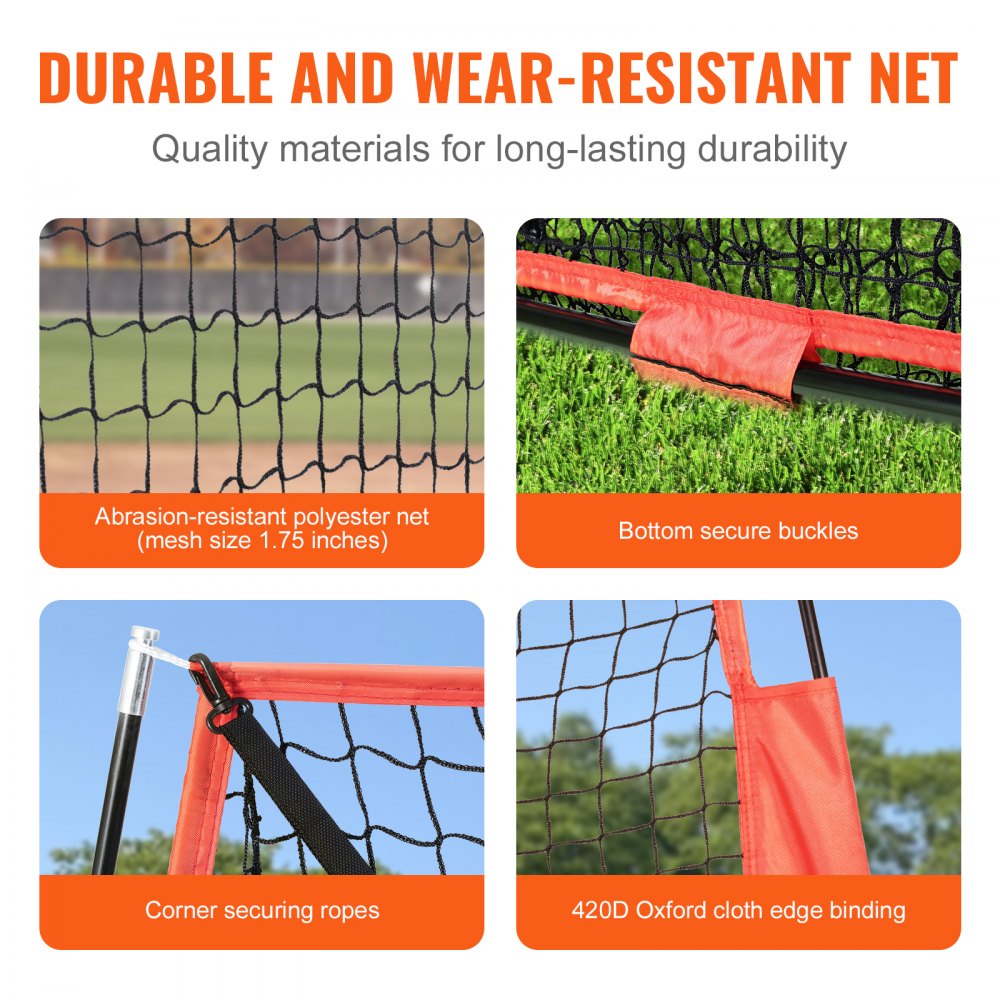 010513106823 - Durable 7x7 ft Baseball Practice Net for Skills Training