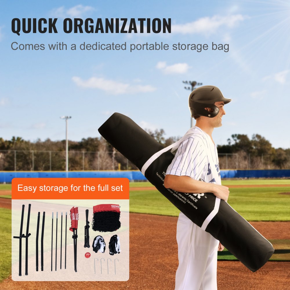 010513106823 - Durable 7x7 ft Baseball Practice Net for Skills Training