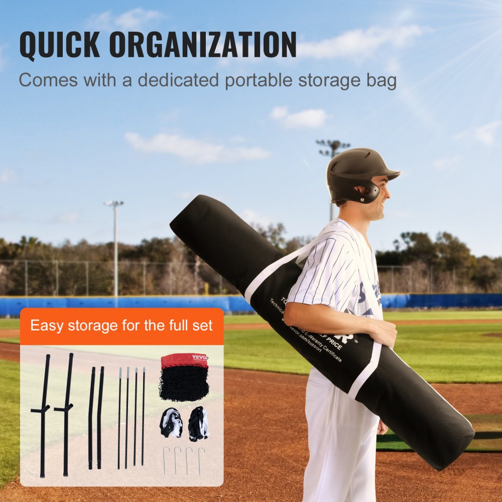 010219766837 - VEVOR 7x7 ft Durable Baseball Practice Net for Easy Setup