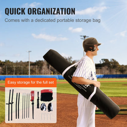 010848717967 - Durable 7x7 ft VEVOR Baseball Practice Net with Carry Bag