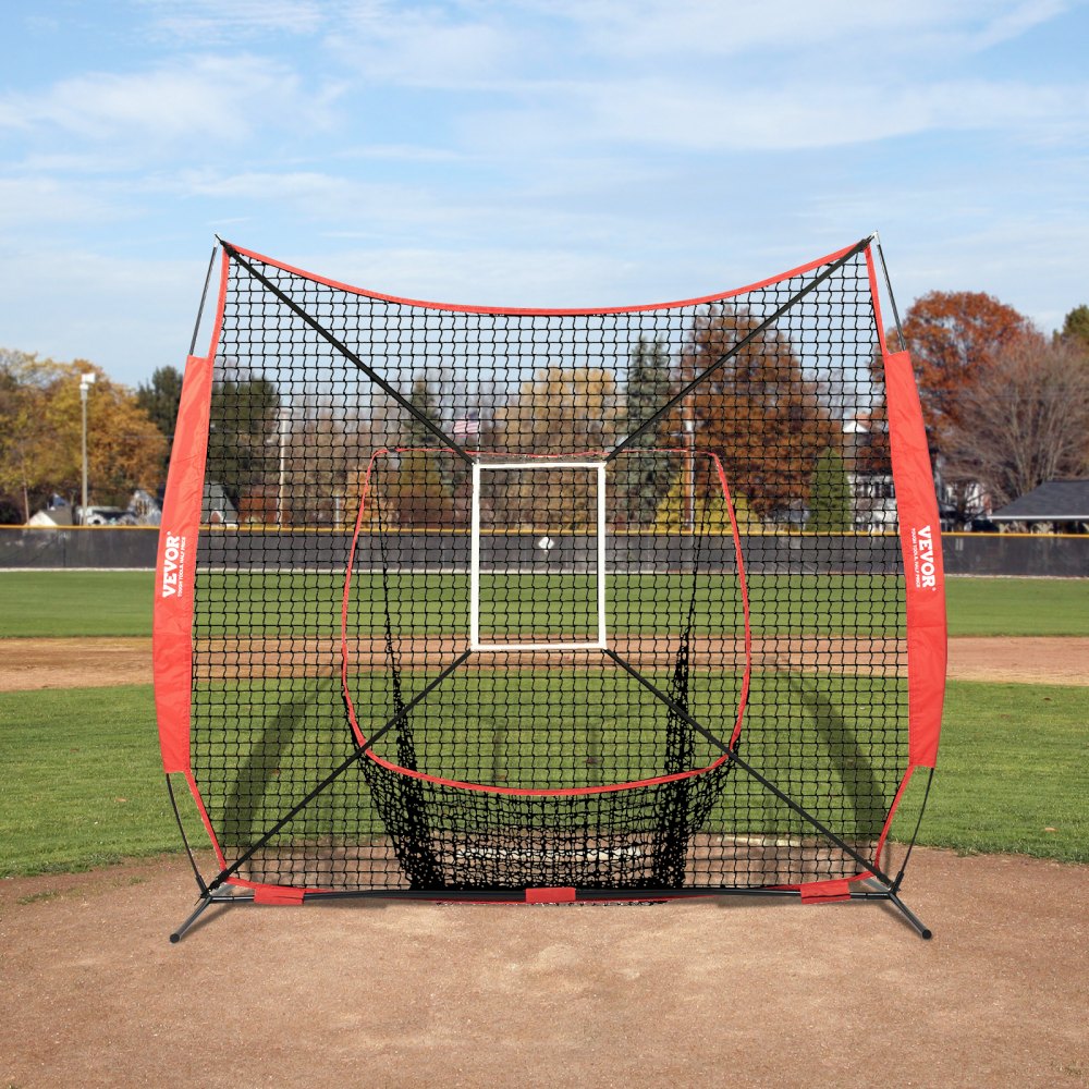 010848717967 - Durable 7x7 ft VEVOR Baseball Practice Net with Carry Bag