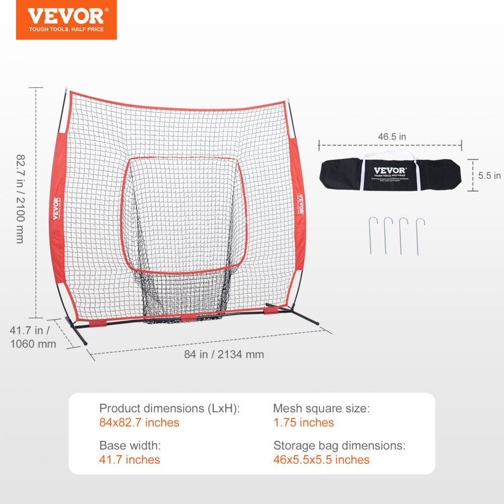 010644418759 - VEVOR 7x7 ft Practice Net for Baseball & Softball Training