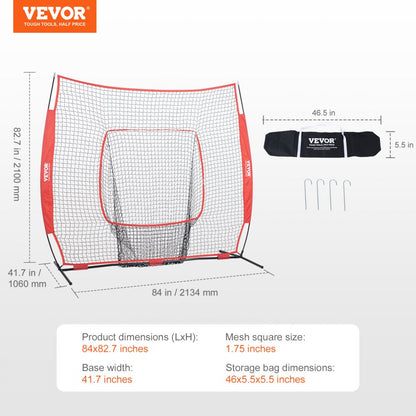 010644418759 - VEVOR 7x7 ft Practice Net for Baseball & Softball Training