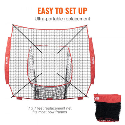 010355704659 - 7x7 ft VEVOR Baseball Softball Practice Net with Target Frames