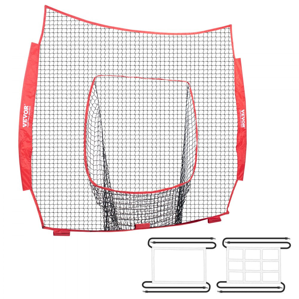 010355704659 - 7x7 ft VEVOR Baseball Softball Practice Net with Target Frames