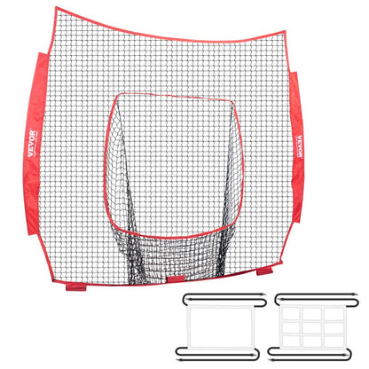 010355704659 - 7x7 ft VEVOR Baseball Softball Practice Net with Target Frames