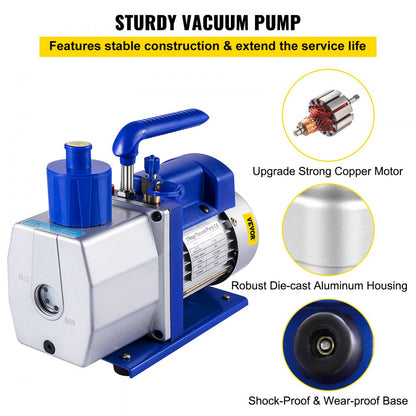 RS-1 - 7 CFM VEVOR Vacuum Pump with Durable Aluminum Build