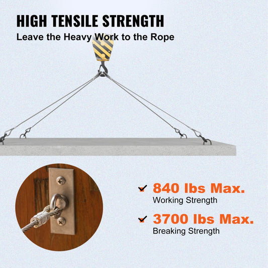 010585646016 - 7x19 304 Stainless Steel Cable, 500FT, 3700 lb Strength