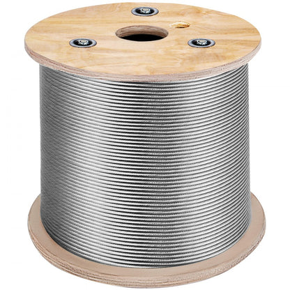010585646016 - 7x19 304 Stainless Steel Cable, 500FT, 3700 lb Strength