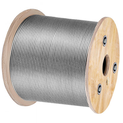 010585646016 - 7x19 304 Stainless Steel Cable, 500FT, 3700 lb Strength