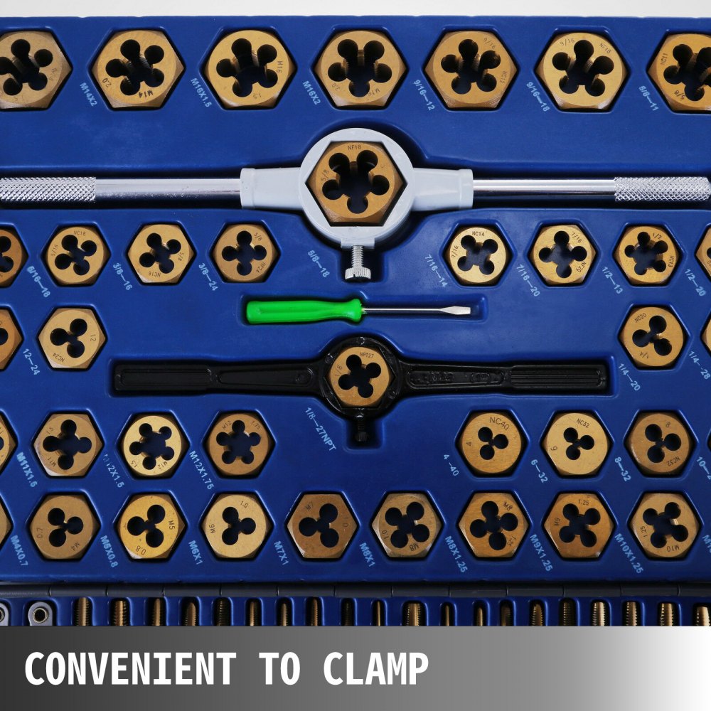 010757847477 - 86-Piece Tungsten Steel Tap and Die Set for Precision Work