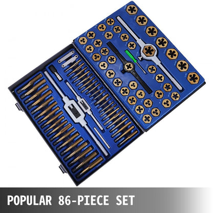 010757847477 - 86-Piece Tungsten Steel Tap and Die Set for Precision Work