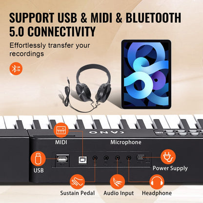 BD-881D - 88-Key Semi-Weighted Digital Piano with Adjustable Stand