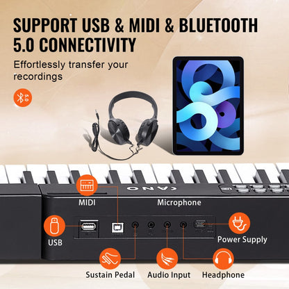 BD-881D - 88-Key Digital Piano with Bluetooth & 1000 Sounds for Beginners