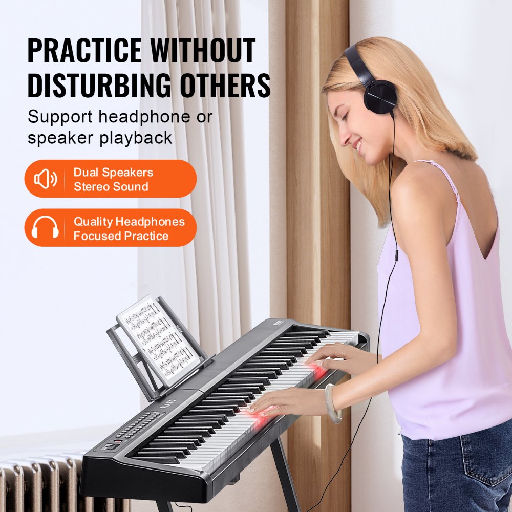 BD-881D - 88-Key Digital Piano with Bluetooth & 1000 Sounds for Beginners
