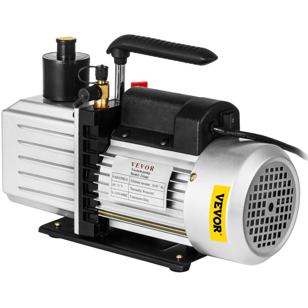 2RS-2 - 8CFM Dual-Stage Rotary Vane Vacuum Pump, Lightweight Aluminum Design