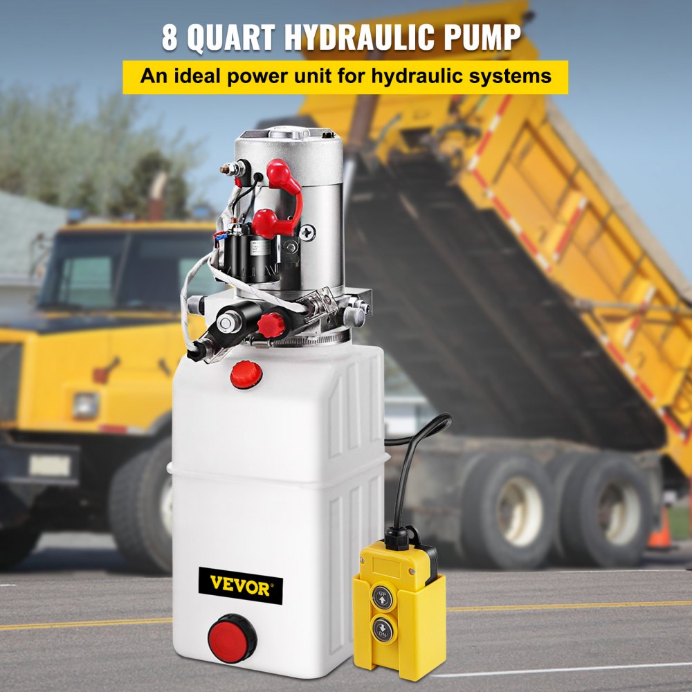 010619626012 - 12V DC Double Acting Hydraulic Pump with 8-Quart Reservoir
