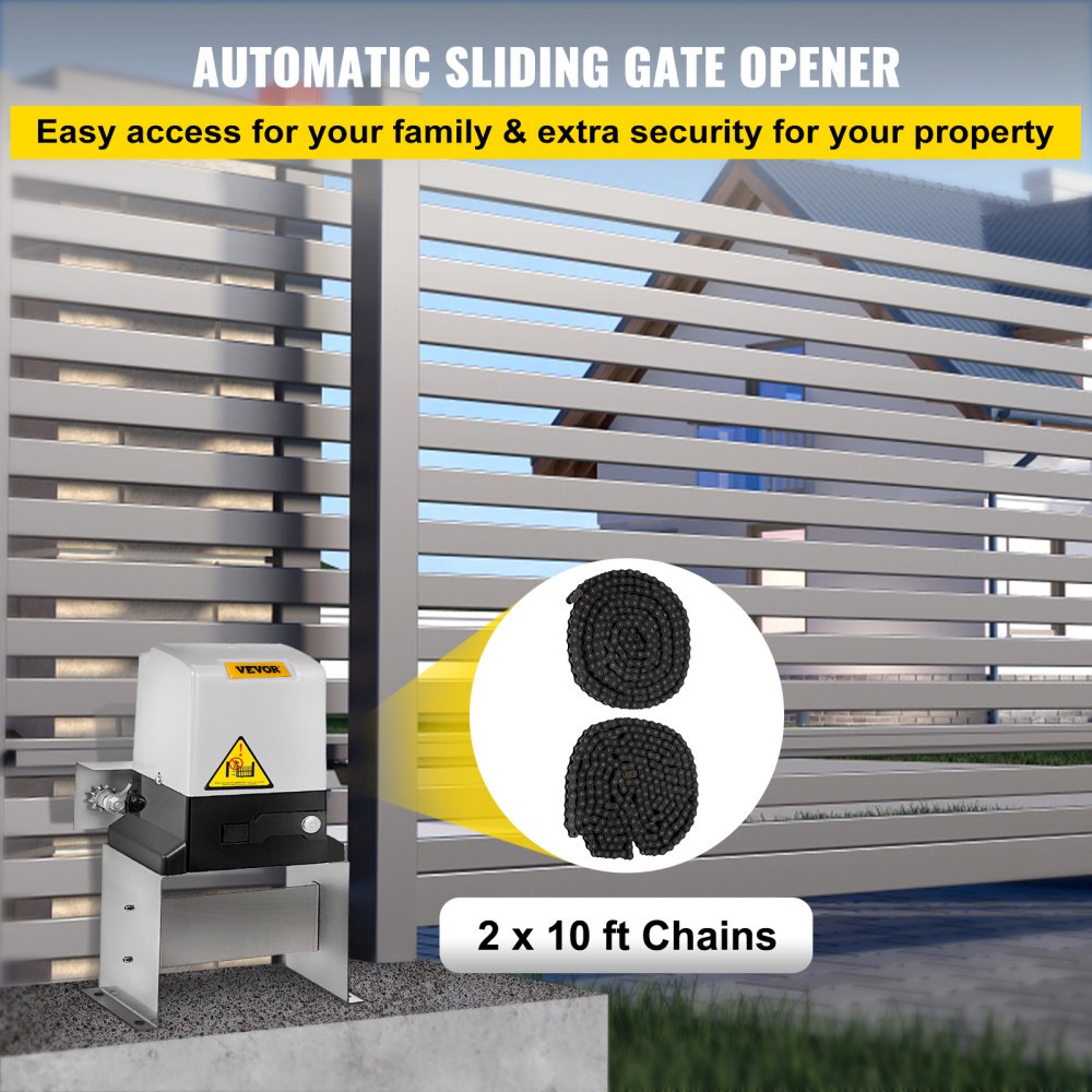 SGO-0069 - 1800 lbs VEVOR Sliding Gate Opener with 100ft Remotes
