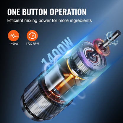 XZ-15C - Commercial 1400W Stainless Steel Food Processor with Safety Features