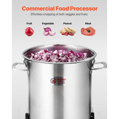 FC-18V1 - 19QT Stainless Steel Food Processor with Powerful 1500W Motor