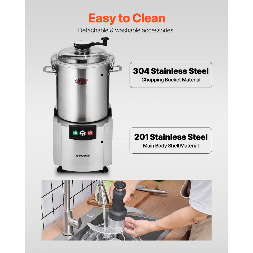 FC-18V1 - 19QT Stainless Steel Food Processor with Powerful 1500W Motor